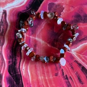 Red and Clear Gemstone Bracelet